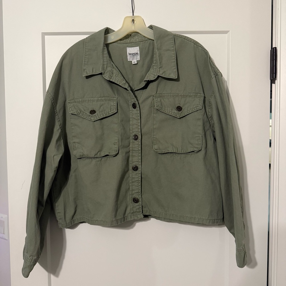 Kensie Green Utility Jacket Cropped